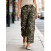 image:imageCHRTOU Womens High Rise Wide Leg Jeans Baggy Cropped Floral Denim Pants Ankle Cute Jeans BoyfriendArmy Green