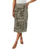 image:imageCHARTOU Women Western Wrap Denim Skirt Floral Print High Waist Tie Side Slit Midi Jean Pencil SkirtsGreen