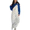 image:imageCHARTOU Y2k Polka Dot Barrel Jeans Overalls for Women Baggy Denim Jumpsuit Cargo Wide Leg Pants with PocketsWhite