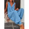 image:imageCHARTOU Women Button Sleeveless Jumpsuit Hooded Romper Lounge Romper Pants Harem Jumpsuit Cargo Pockets LargePeacock blue