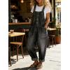 image:imageCHARTOU Women Y2k Denim Overalls Adjustable Straps Button Wide Leg Barrel Jeans Loose Baggy Jumpsuit with PocketsBlack