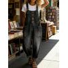 image:imageCHARTOU Women Y2k Denim Overalls Adjustable Straps Button Wide Leg Barrel Jeans Loose Baggy Jumpsuit with PocketsBlack