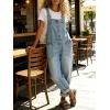 image:imageCHARTOU Women Y2k Denim Overalls Adjustable Straps Button Wide Leg Barrel Jeans Loose Baggy Jumpsuit with PocketsLight Blue