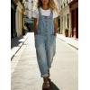 image:imageCHARTOU Women Y2k Denim Overalls Adjustable Straps Button Wide Leg Barrel Jeans Loose Baggy Jumpsuit with PocketsLight Blue