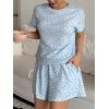 image:imageCHARTOU 2 Piece Lounge Sets for Women Summer Y2k Crop Tshirt Floral Shorts Set Matching Vacation OutfitsBlue