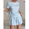 image:imageCHARTOU 2 Piece Lounge Sets for Women Summer Y2k Crop Tshirt Floral Shorts Set Matching Vacation OutfitsBlue