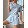 image:imageCHARTOU 2 Piece Lounge Sets for Women Summer Y2k Crop Tshirt Floral Shorts Set Matching Vacation OutfitsBlue