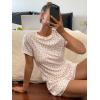image:imageCHARTOU 2 Piece Lounge Sets for Women Summer Y2k Crop Tshirt Floral Shorts Set Matching Vacation OutfitsWhite