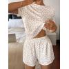 image:imageCHARTOU 2 Piece Lounge Sets for Women Summer Y2k Crop Tshirt Floral Shorts Set Matching Vacation OutfitsWhite