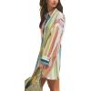 image:imageCHARTOU Women Oversized Shirt Dress Button Down Multi Striped Blouse Mini Beach SundressStriped
