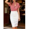 image:imageCHARTOU Women Plaid Summer Tops Ruffle V Neck Short Sleeve Button Down Shirts Casual Work BlousesRed