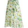 image:imageCHARTOU Women Summer Beach Boho Wrap Skirt Floral Printed Side Tie Knot A Line Asymmetrical Short SkirtAvocado