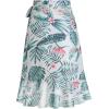 image:imageCHARTOU Women Summer Beach Boho Wrap Skirt Floral Printed Side Tie Knot A Line Asymmetrical Short SkirtBanana Leaf