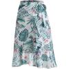 image:imageCHARTOU Women Summer Beach Boho Wrap Skirt Floral Printed Side Tie Knot A Line Asymmetrical Short SkirtBanana Leaf