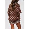 image:imageCHARTOU Womens Casual TShirt Dress Boho Paisley Print Short Sleeve Loose Fit Mini Dress for Beach Vacation SummerBrown