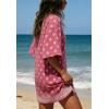 image:imageCHARTOU Womens Casual TShirt Dress Boho Paisley Print Short Sleeve Loose Fit Mini Dress for Beach Vacation SummerPink