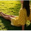 image:imageCHARTOU Womens Casual TShirt Dress Boho Paisley Print Short Sleeve Loose Fit Mini Dress for Beach Vacation SummerYellow