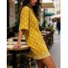 image:imageCHARTOU Womens Casual TShirt Dress Boho Paisley Print Short Sleeve Loose Fit Mini Dress for Beach Vacation SummerYellow