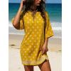 image:imageCHARTOU Womens Casual TShirt Dress Boho Paisley Print Short Sleeve Loose Fit Mini Dress for Beach Vacation SummerYellow