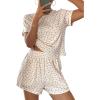 image:imageCHARTOU 2 Piece Lounge Sets for Women Summer Y2k Crop Tshirt Floral Shorts Set Matching Vacation OutfitsWhite