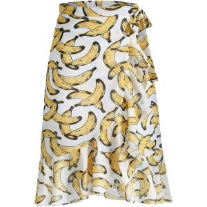 image:imageCHARTOU Women Summer Beach Boho Wrap Skirt Floral Printed Side Tie Knot A Line Asymmetrical Short SkirtBanana