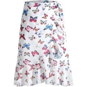 image:imageCHARTOU Women Summer Beach Boho Wrap Skirt Floral Printed Side Tie Knot A Line Asymmetrical Short SkirtButterfly