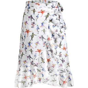 image:imageCHARTOU Women Summer Beach Boho Wrap Skirt Floral Printed Side Tie Knot A Line Asymmetrical Short SkirtGirls