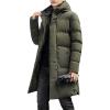 image:imageCHARTOU Mens Winter Thermal Hooded Quilted Parka Waterproof Anorak Puffer Jacket OvercoatArmy Green