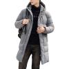 image:imageCHARTOU Mens Winter Thermal Hooded Quilted Parka Waterproof Anorak Puffer Jacket OvercoatGrey
