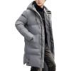 image:imageCHARTOU Mens Winter Thermal Hooded Quilted Parka Waterproof Anorak Puffer Jacket OvercoatGrey