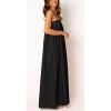 image:imageCHARTOU Woman Summer Spaghetti Straps Loose Maxi Long Holiday Beach Dress with PocketsBlack