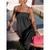 image:imageCHARTOU Woman Summer Spaghetti Straps Loose Maxi Long Holiday Beach Dress with PocketsBlack