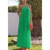 image:imageCHARTOU Woman Summer Spaghetti Straps Loose Maxi Long Holiday Beach Dress with PocketsGreen