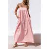 image:imageCHARTOU Woman Summer Spaghetti Straps Loose Maxi Long Holiday Beach Dress with PocketsPink