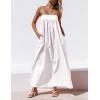 image:imageCHARTOU Woman Summer Spaghetti Straps Loose Maxi Long Holiday Beach Dress with PocketsWhite