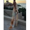 image:imageCHARTOU Women Backless Dress Summer 2026 Halter Floral Boho Maxi Dress Long Flowy Beach Vacation SundressOrange