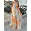 image:imageCHARTOU Women Backless Dress Summer 2026 Halter Floral Boho Maxi Dress Long Flowy Beach Vacation SundressOrange