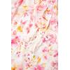 image:imageCHARTOU Women Floral Boho Chiffon Shirt V Neck Balloon Long Sleeve Shirred Tunic Top BlousesPink
