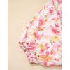image:imageCHARTOU Women Floral Boho Chiffon Shirt V Neck Balloon Long Sleeve Shirred Tunic Top BlousesPink
