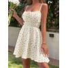 image:imageCHARTOU Women Floral Boho Spaghetti Strap Sundress Sleeveless Smocked A Line Mini DressApricot