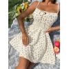image:imageCHARTOU Women Floral Boho Spaghetti Strap Sundress Sleeveless Smocked A Line Mini DressApricot