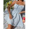 image:imageCHARTOU Women Floral Boho Spaghetti Strap Sundress Sleeveless Smocked A Line Mini DressBlue