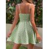 image:imageCHARTOU Women Floral Boho Spaghetti Strap Sundress Sleeveless Smocked A Line Mini DressGreen