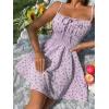 image:imageCHARTOU Women Floral Boho Spaghetti Strap Sundress Sleeveless Smocked A Line Mini DressPurple