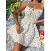 image:imageCHARTOU Women Floral Boho Spaghetti Strap Sundress Sleeveless Smocked A Line Mini DressWhite