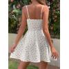 image:imageCHARTOU Women Floral Boho Spaghetti Strap Sundress Sleeveless Smocked A Line Mini DressWhite