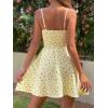 image:imageCHARTOU Women Floral Boho Spaghetti Strap Sundress Sleeveless Smocked A Line Mini DressYellow