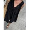 image:imageCHARTOU Women Floral Lace Mini Dress Sexy V Neck Sleeveless Summer Beach Vacation Tunic Shift DressBlack