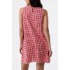 image:imageCHARTOU Women Gingham Plaid Sleeveless Dress A Line Mini Dress with Side Wooden Button Casual Summer Sundress for VacationRed