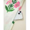 image:imageCHARTOU Women Summer Boho Floral Dress Short Puff Sleeve V Neck Trim Loose Mini Dress Casual Beach SundressBeige